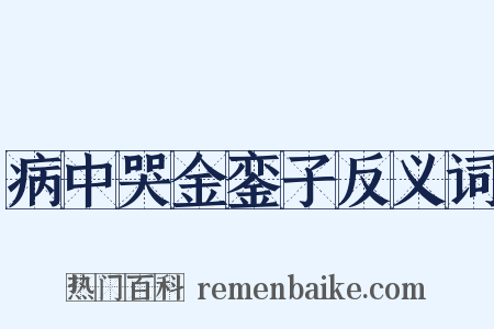病中哭金銮子反义词是什么意思的图片